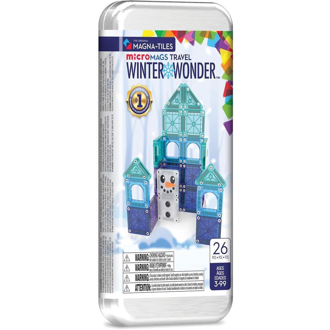 Magna-Tiles microMAGS Winter Wonderland 26-Piece Travel Set