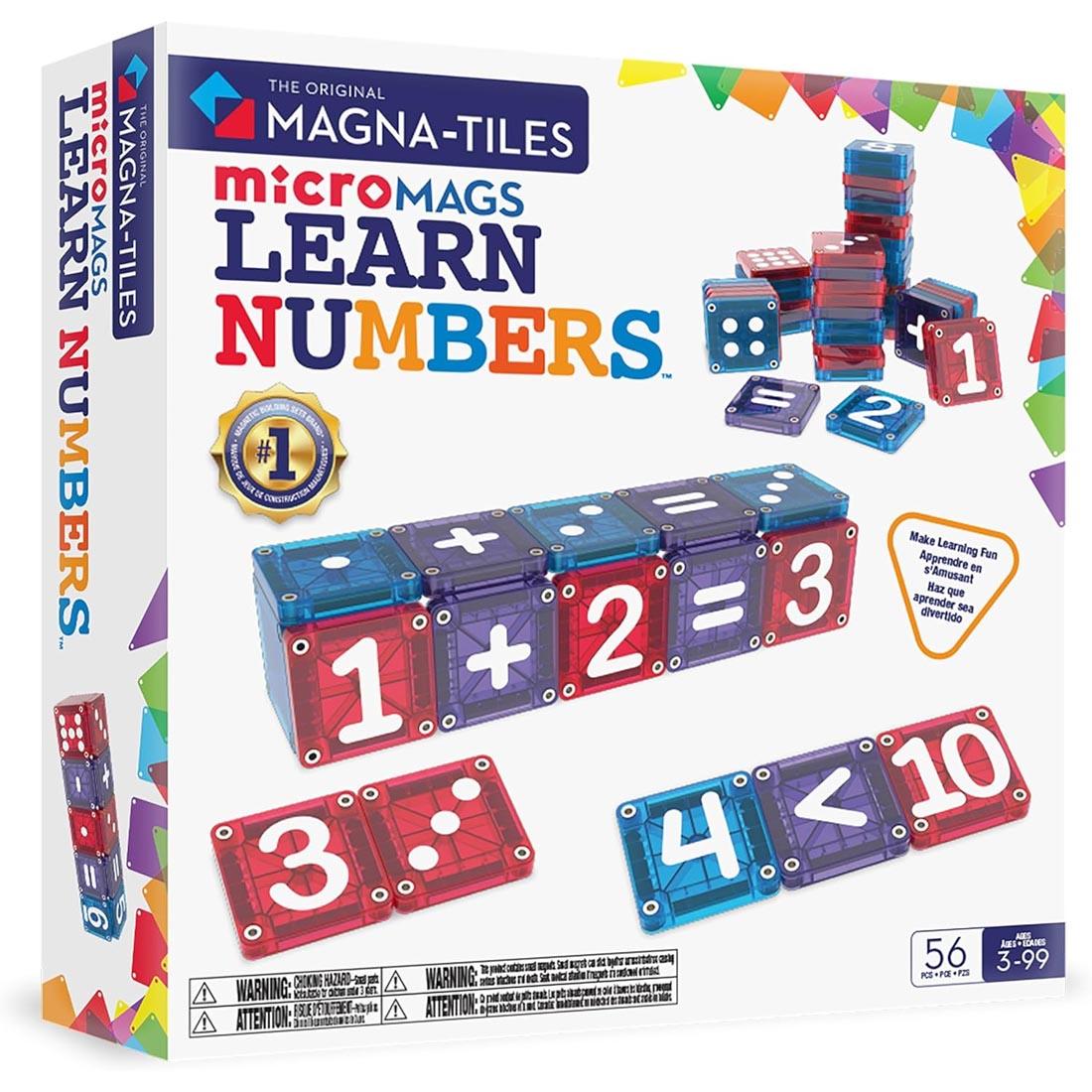 Magna-Tiles microMAGS Learn Numbers 56-Piece Set