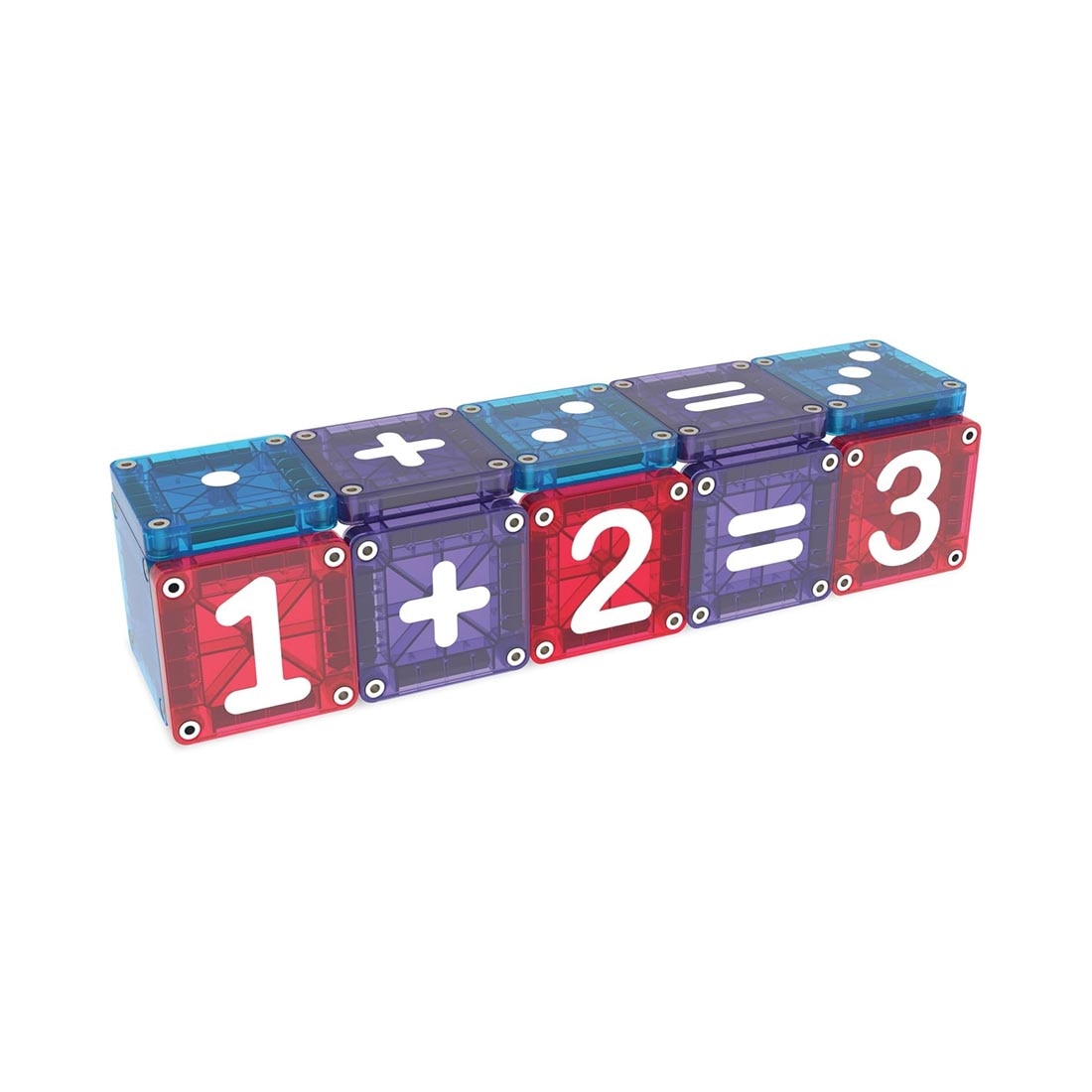 pieces of Magna-Tiles microMAGS Learn Numbers 56-Piece Set in use