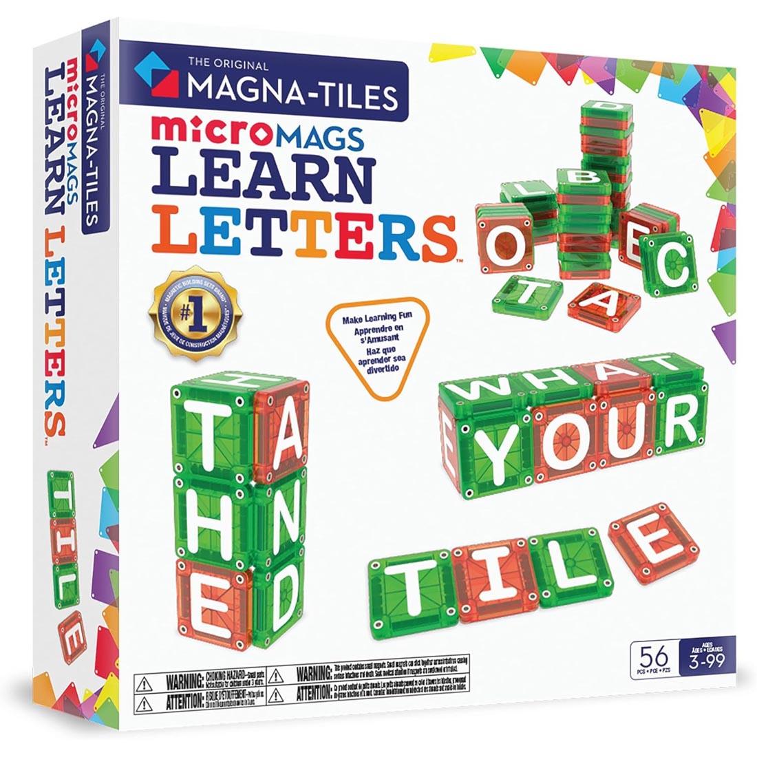 Magna-Tiles microMAGS Learn Letters 56-Piece Set