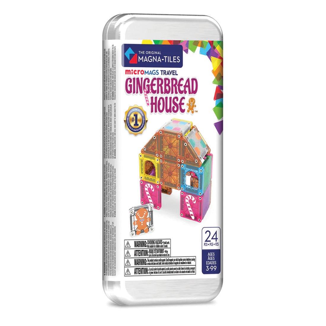 Magna-Tiles microMAGS Gingerbread House 24-Piece Travel Set