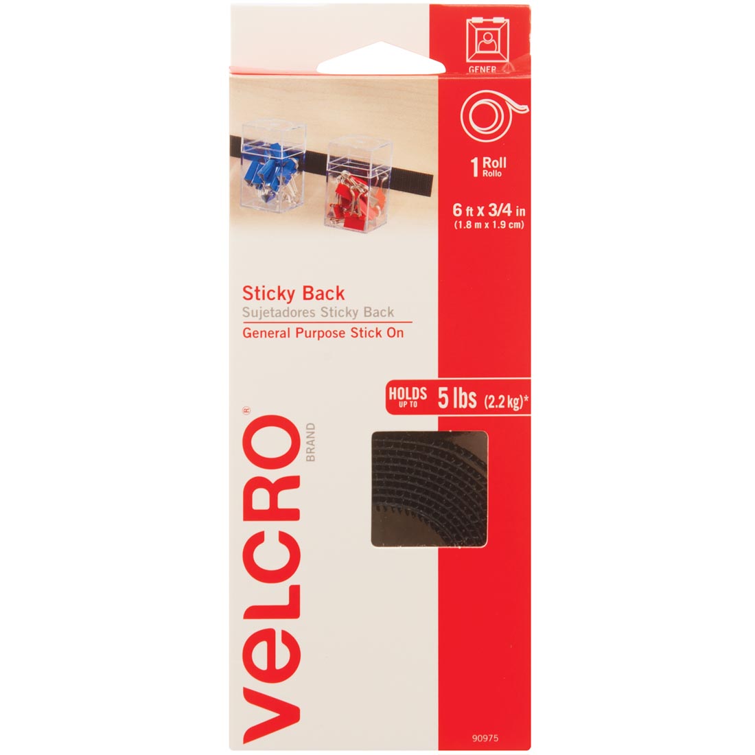 Package of VELCRO Brand Sticky Back Black Tape