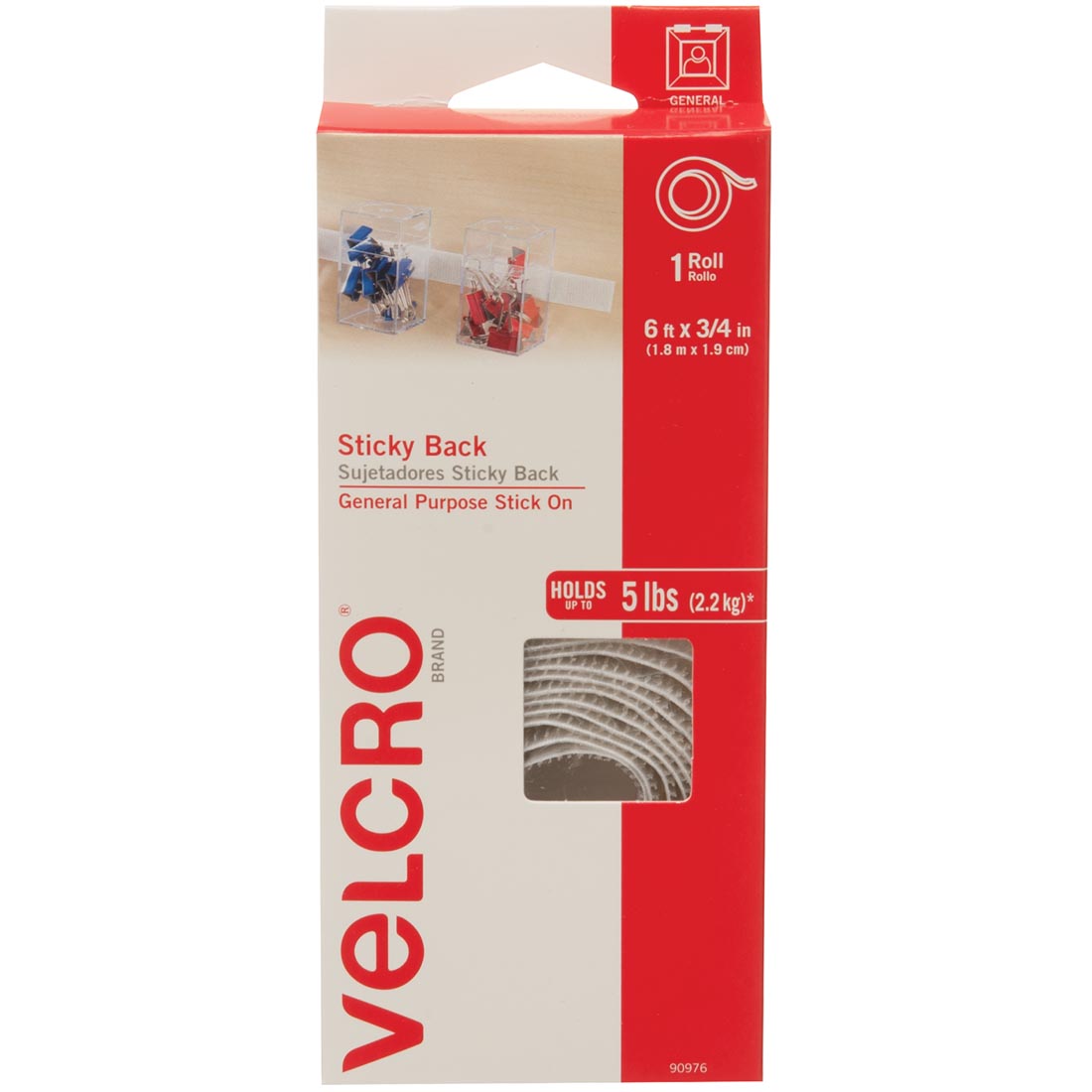 Package of VELCRO Brand Sticky Back White Tape