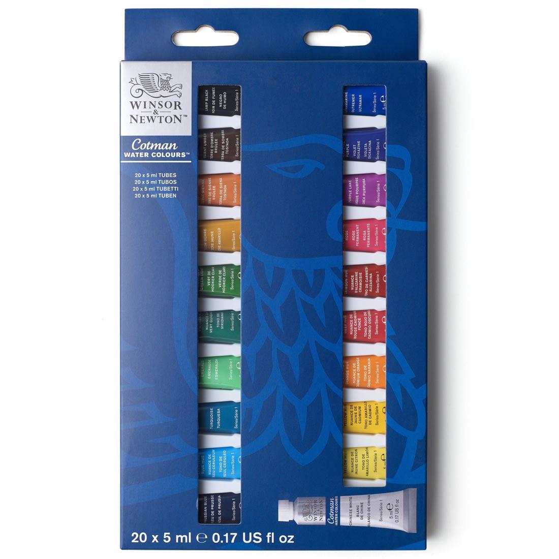 front package of Winsor & Newton Cotman Water Colour 20-Tube Set