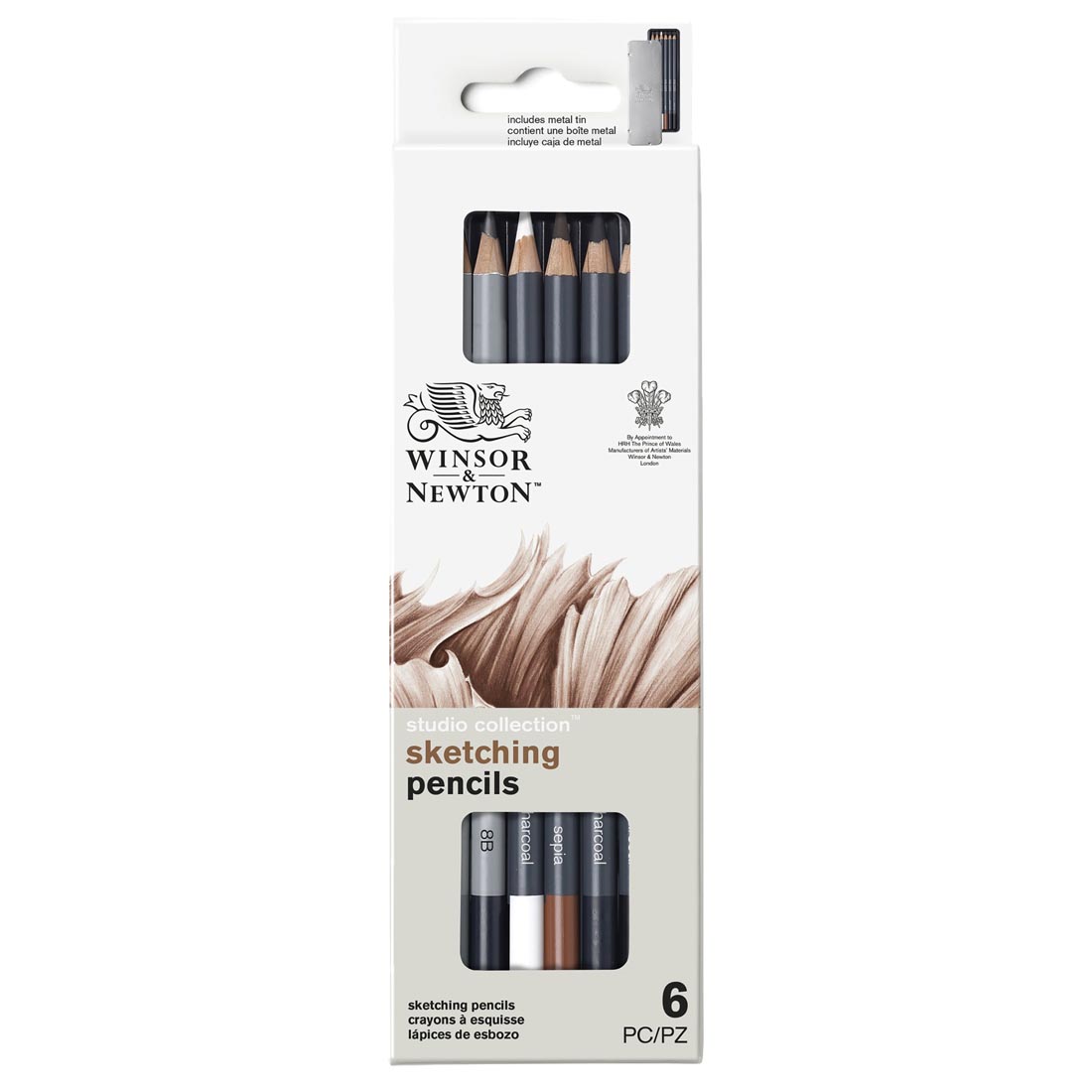 Package of Winsor & Newton Studio Collection Sketching Pencils 6-Piece Set