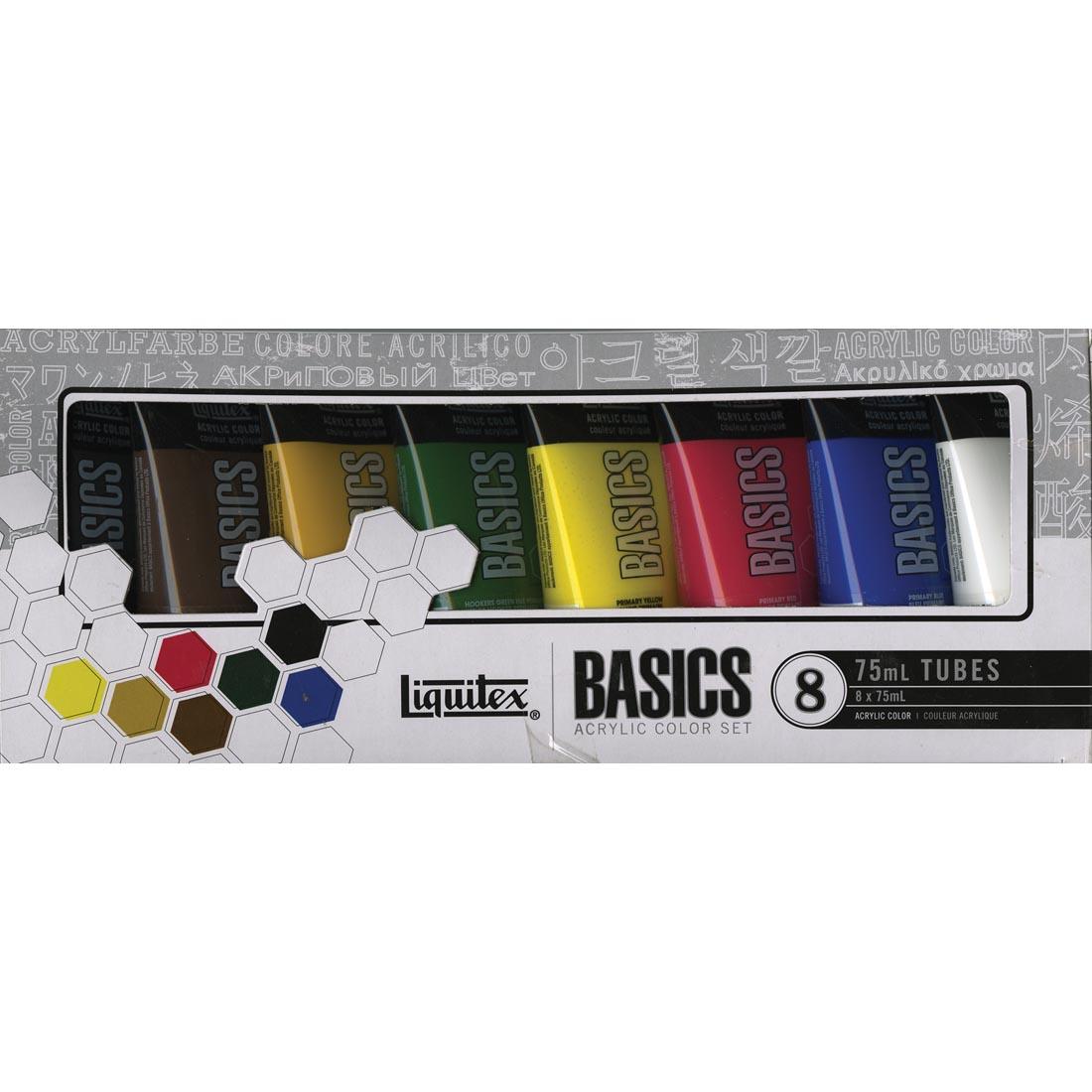 Liquitex Basics Acrylics 8-Color Set, 75ml tubes