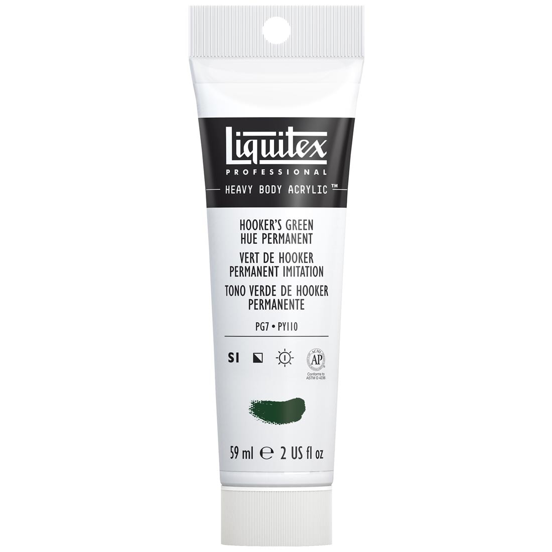 Tube of Hooker's Green Hue Permanent Liquitex Professional Heavy Body Acrylic