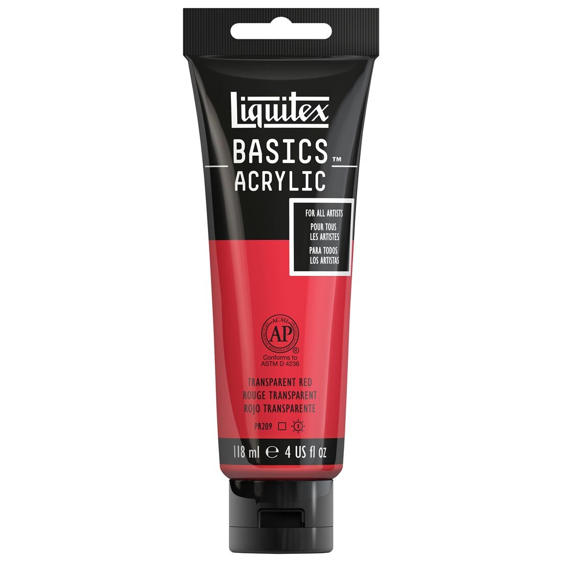 Tube of Transparent Red Liquitex Basics Acrylic Paint