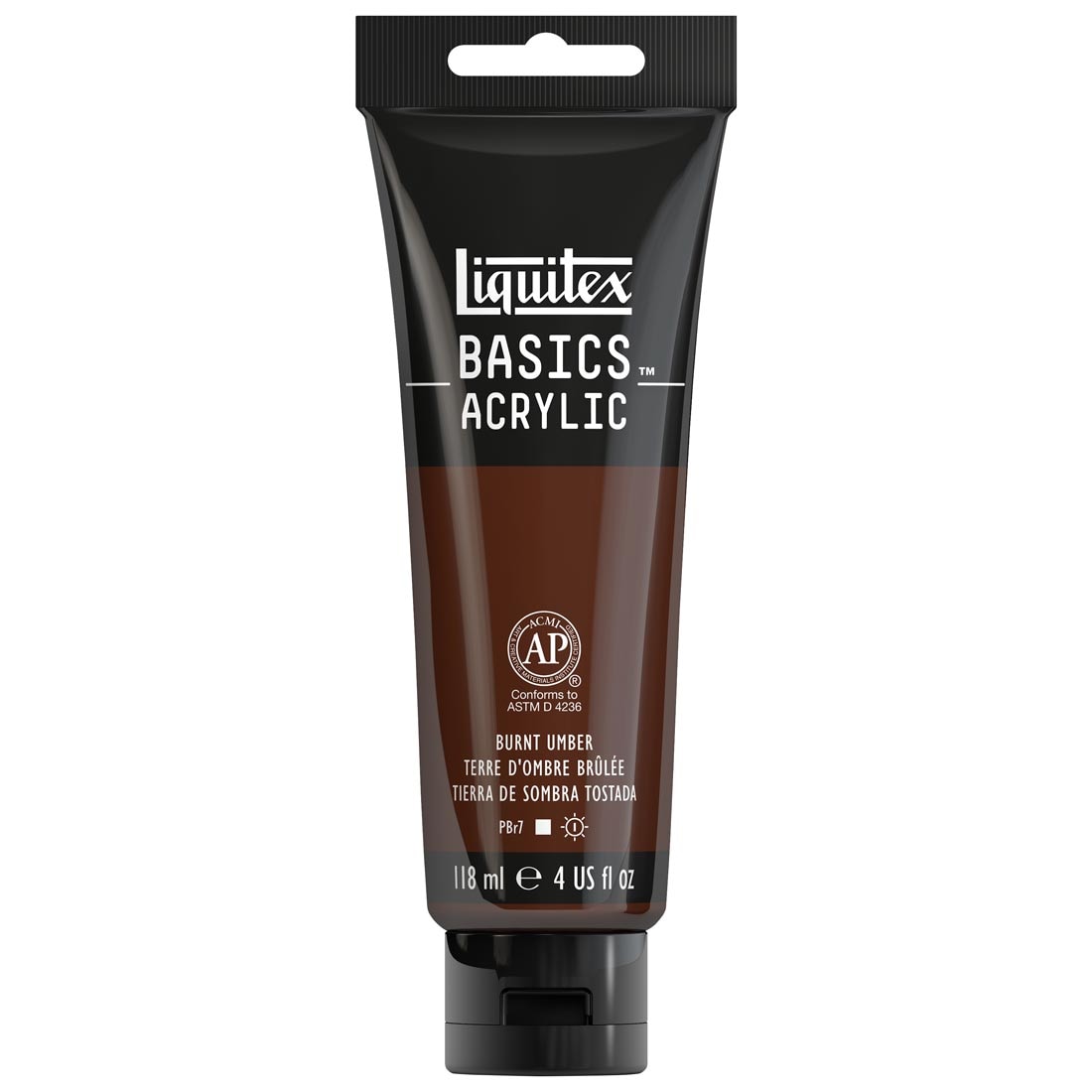 Tube of Burnt Umber Liquitex Basics Acrylic Paint