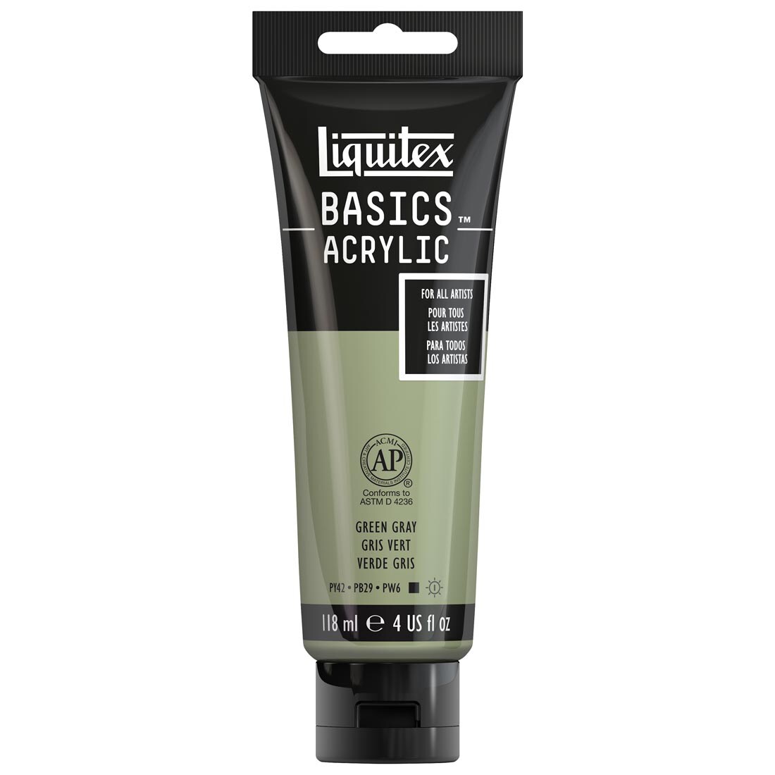 Tube of Green Gray Liquitex Basics Acrylic Paint