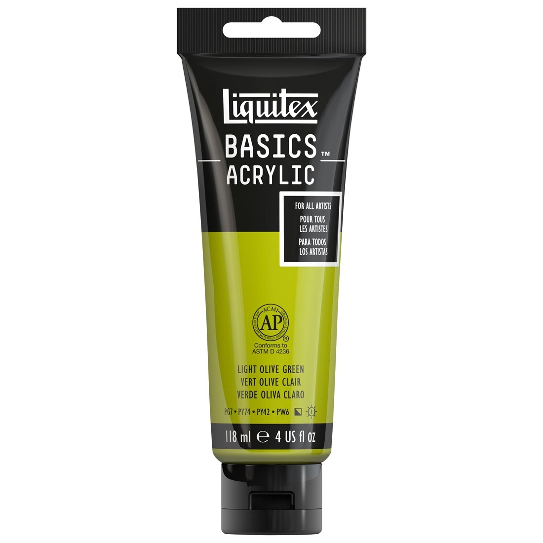 Tube of Light Olive Green Liquitex Basics Acrylic Paint