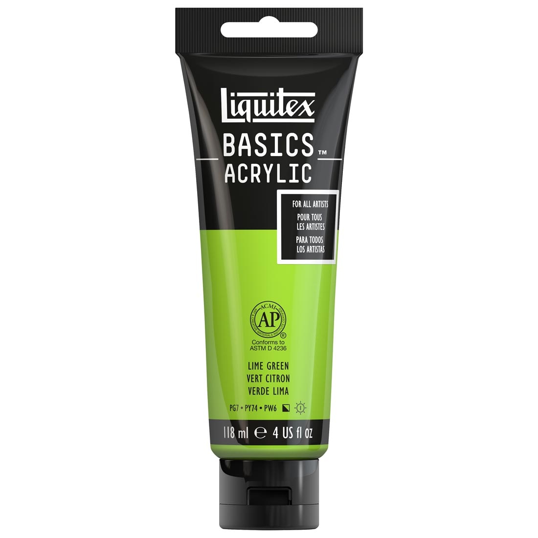 Tube of Lime Green Liquitex Basics Acrylic Paint