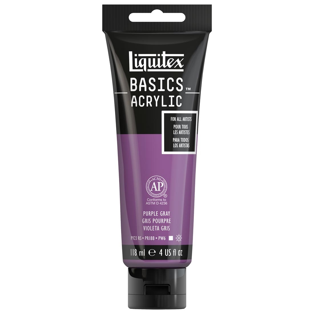 Tube of Purple Gray Liquitex Basics Acrylic Paint