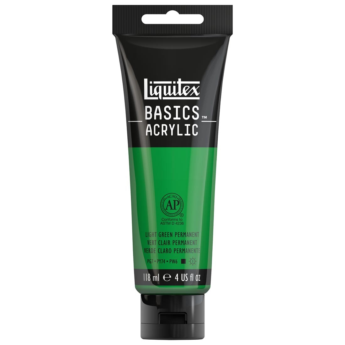 Tube of Light Green Permanent Liquitex Basics Acrylic Paint