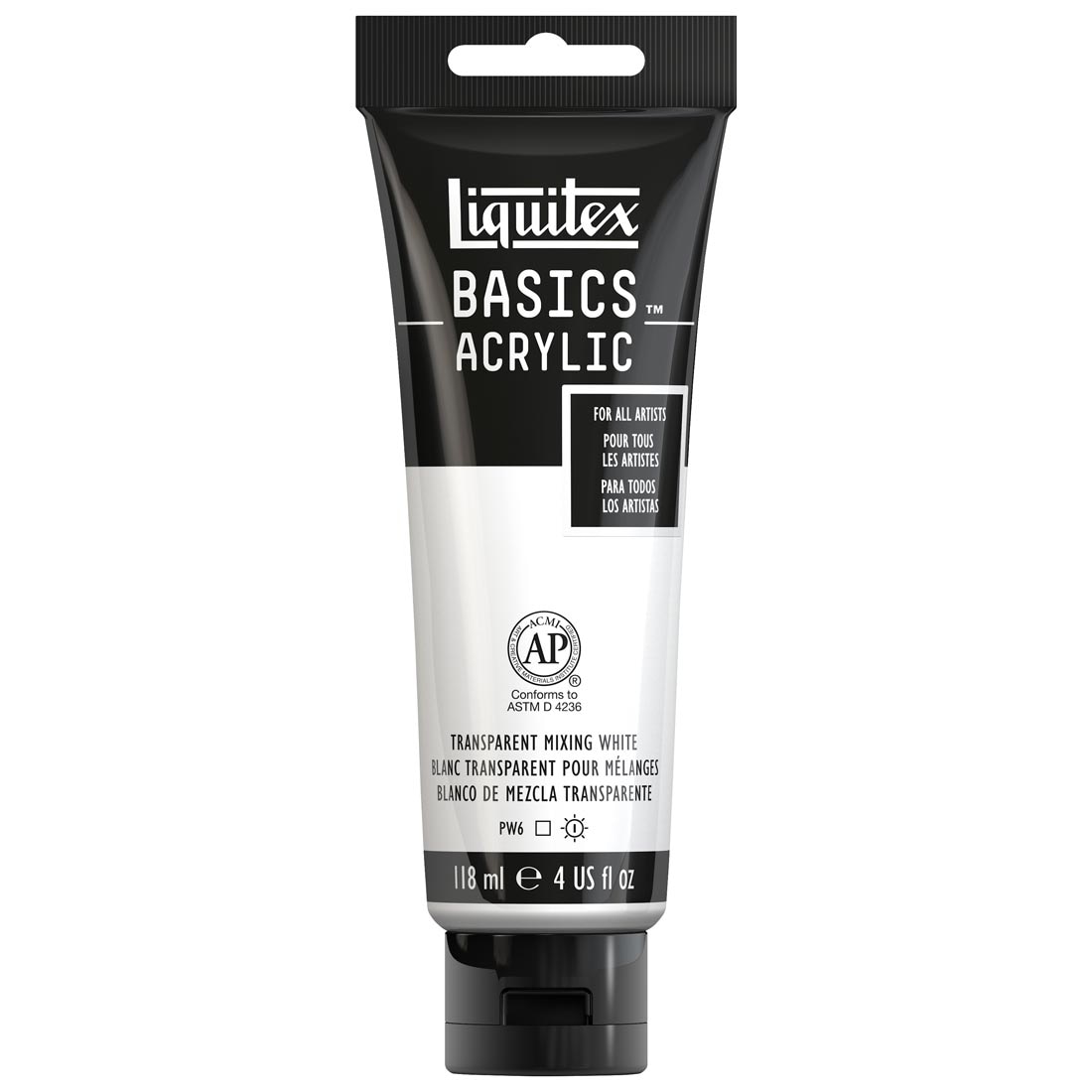 Tube of Transparent Mixing White Liquitex Basics Acrylic Paint