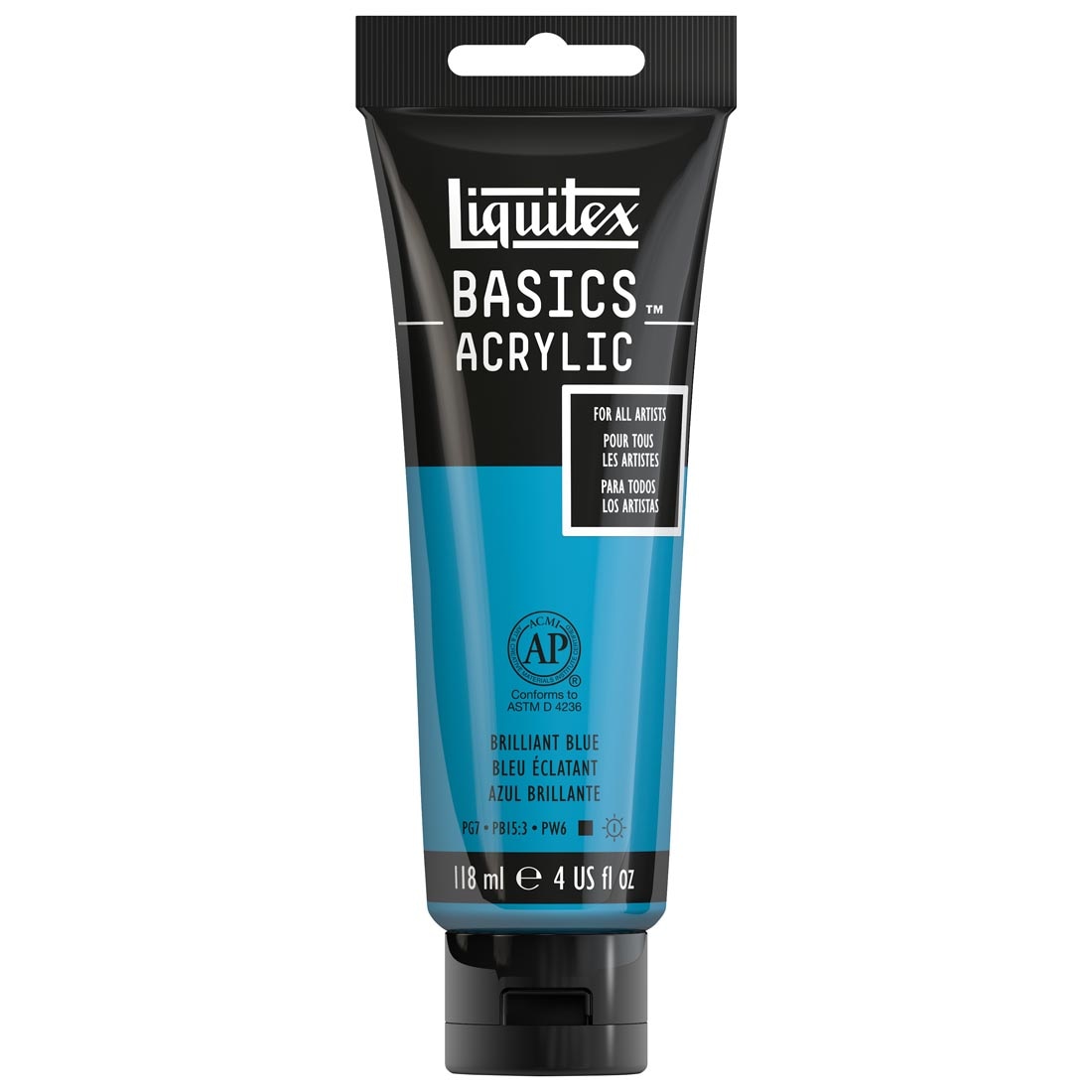 Tube of Brilliant Blue Liquitex Basics Acrylic Paint