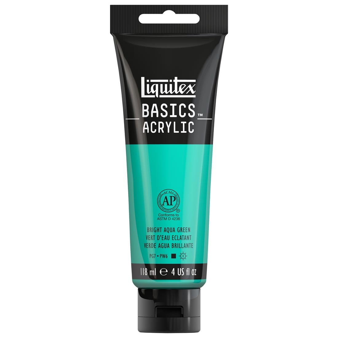 Tube of Bright Aqua Green Liquitex Basics Acrylic Paint