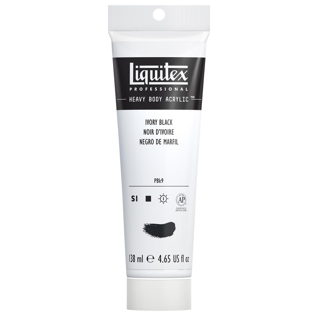 4.65 oz. Tube of Ivory Black Liquitex Professional Heavy Body Acrylic