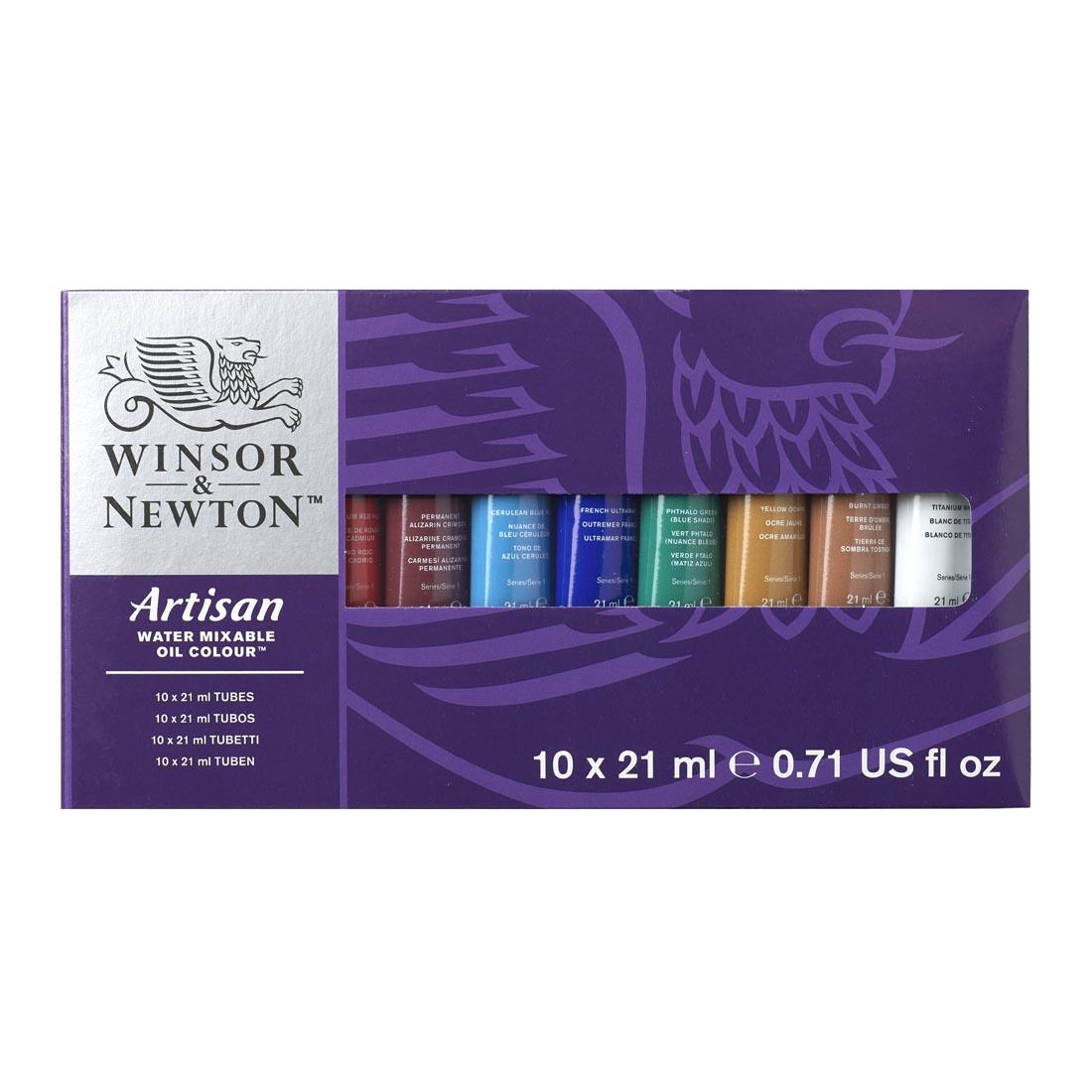 Winsor and Newton Artisan Water Mixable Oil Colours Small Tube Set, 10 colors, 21ml each