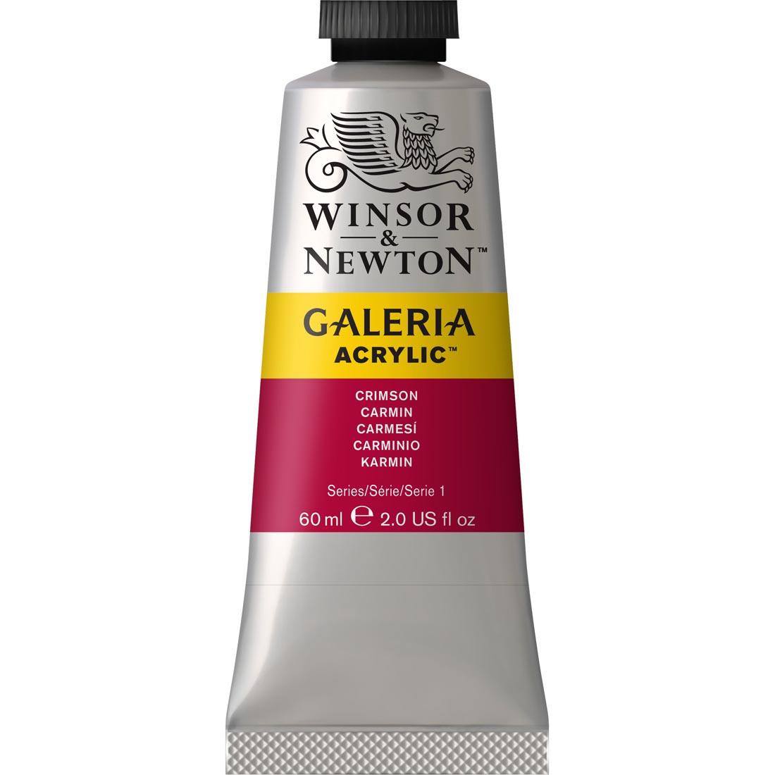 Tube of Crimson Winsor and Newton Galeria Acrylic