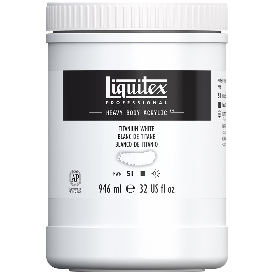 jar of Titanium White Liquitex Heavy Body Professional Acrylic Artist Colors, 32 oz.