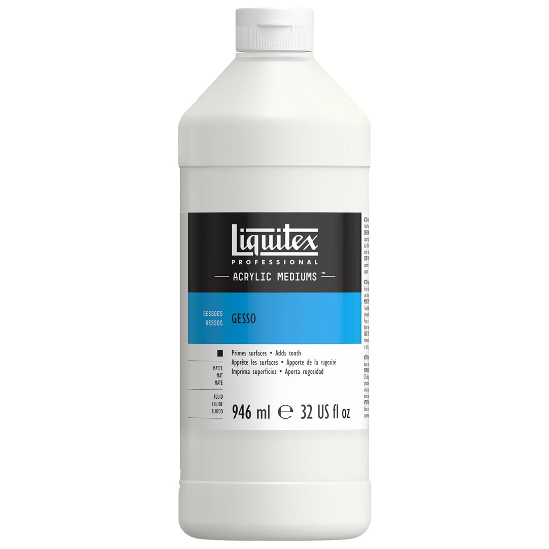 quart bottle of white Liquitex Acrylic Gesso