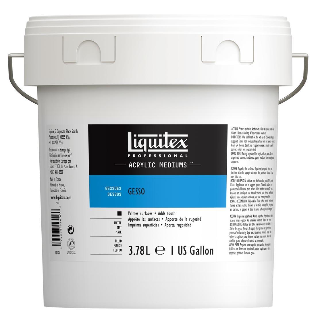 gallon pail of white Liquitex Acrylic Gesso