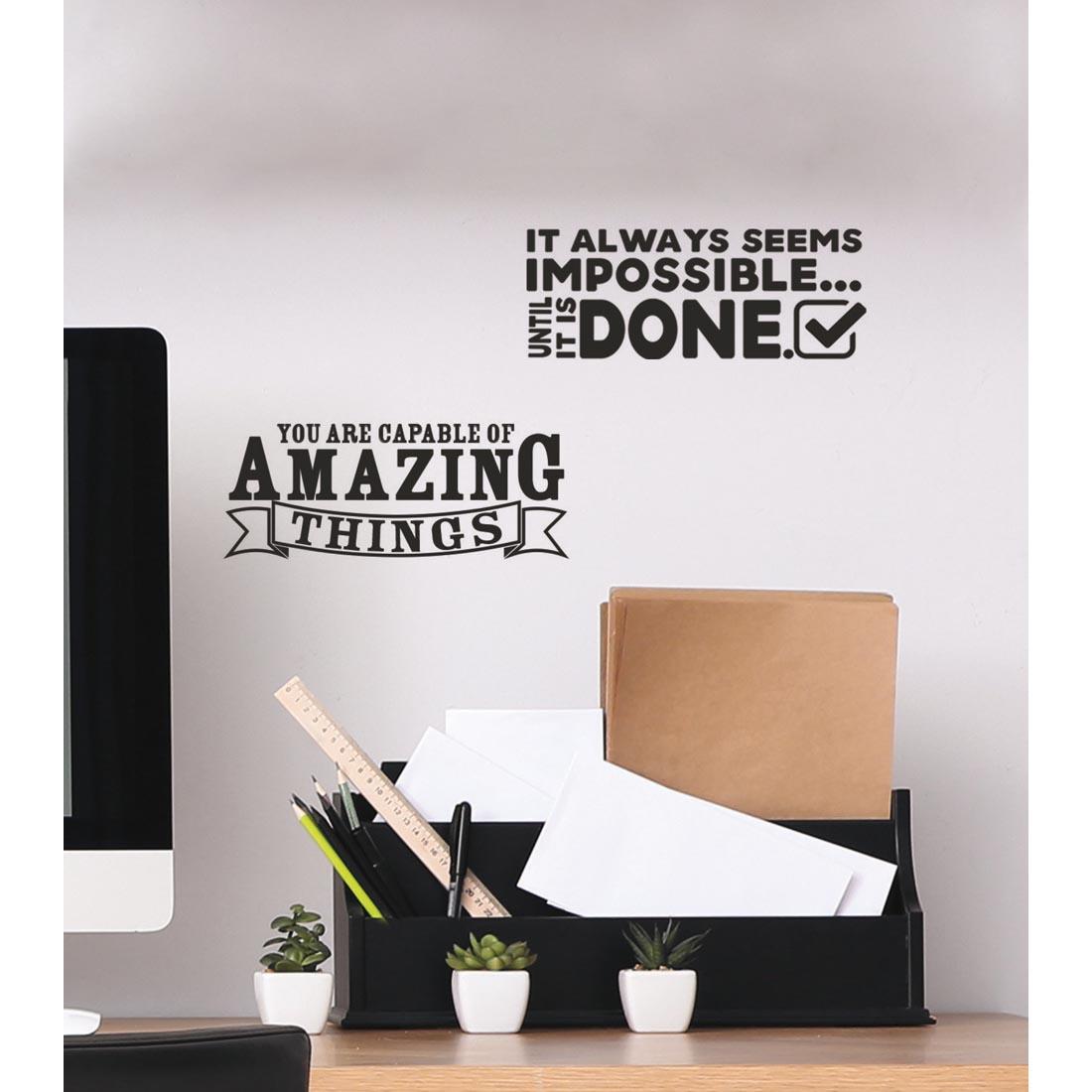 Wallies Motivational Words Vinyl Decals shown applied on an office wall