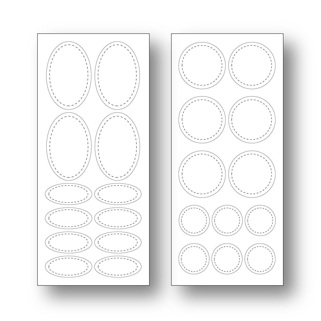 blank sheets of Wallies Oval & Circle Dry Erase Labels