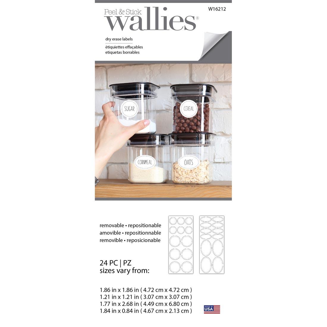 package of Wallies Oval & Circle Dry Erase Labels