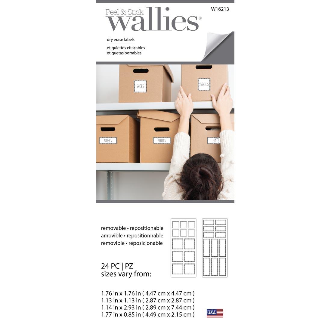 package of Wallies Square & Rectangle Dry Erase Labels