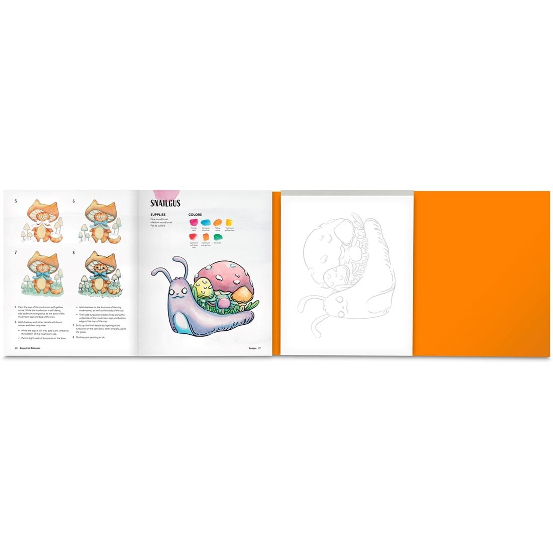 a look inside the Creepy Cute Watercolor Book
