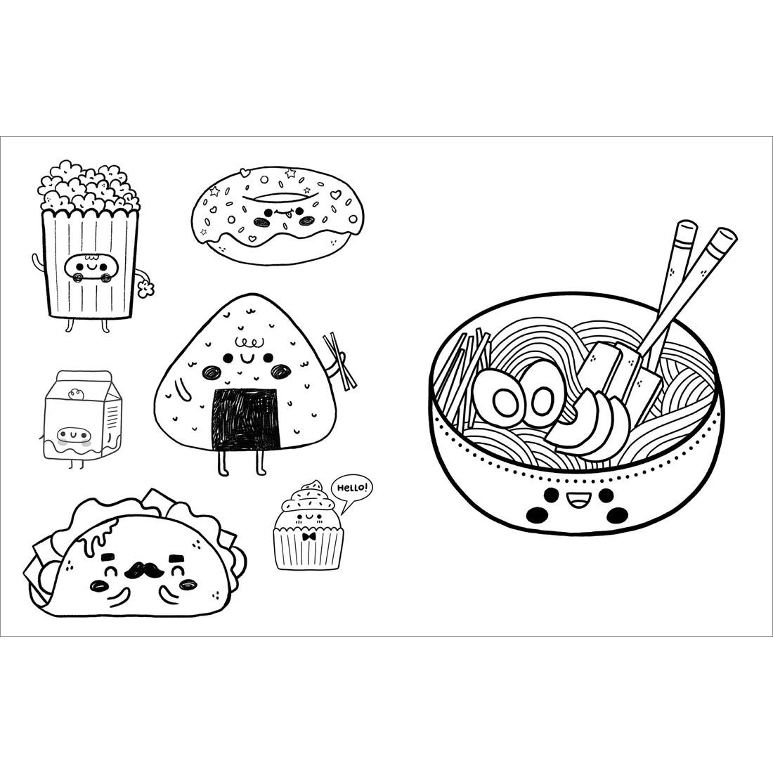 2 pages from The Big Book Of Kawaii Manga World Coloring