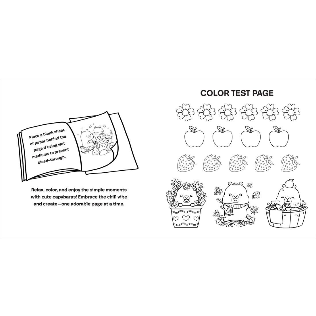 pages from Cozy Capy Cuddles Coloring Book