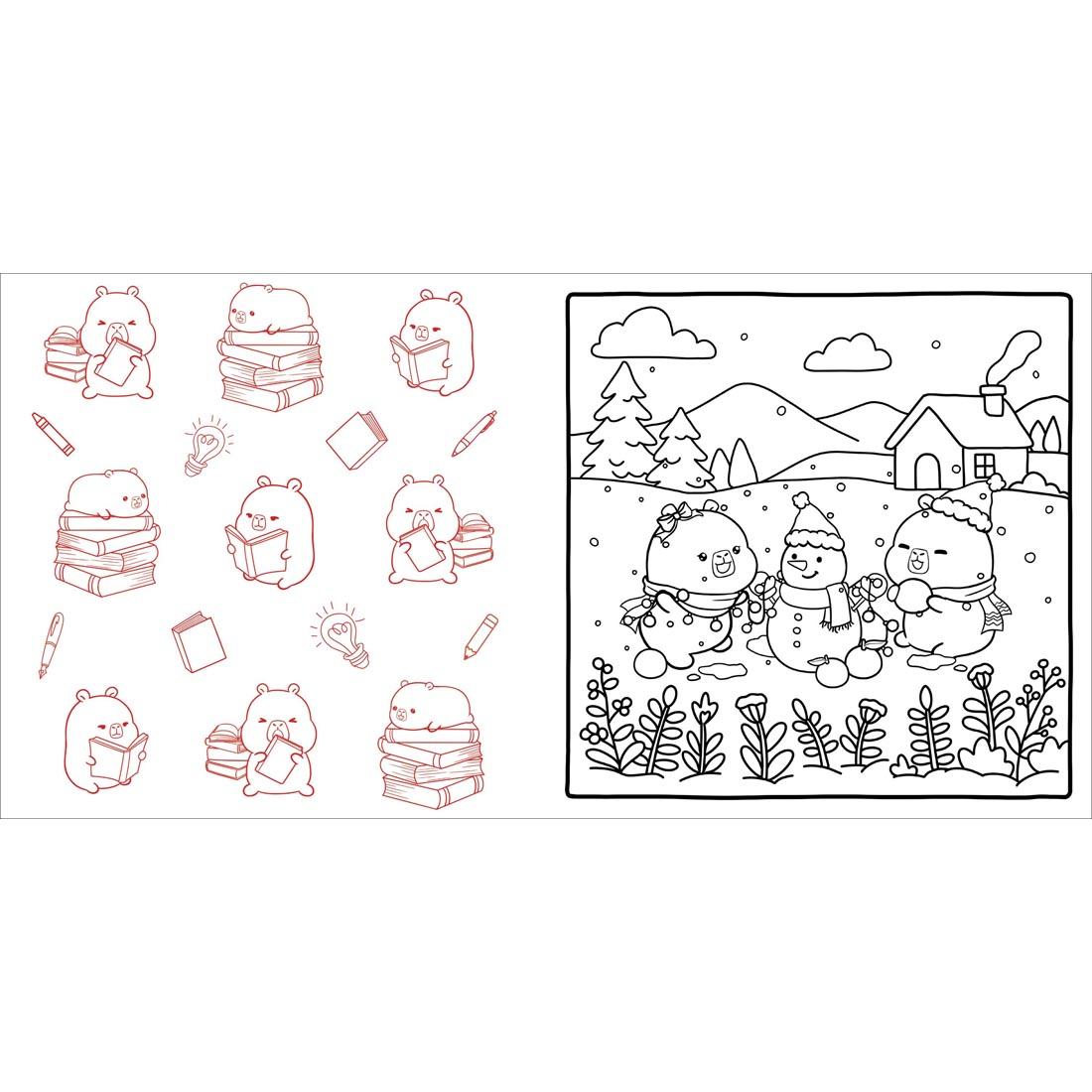 pages from Cozy Capy Cuddles Coloring Book