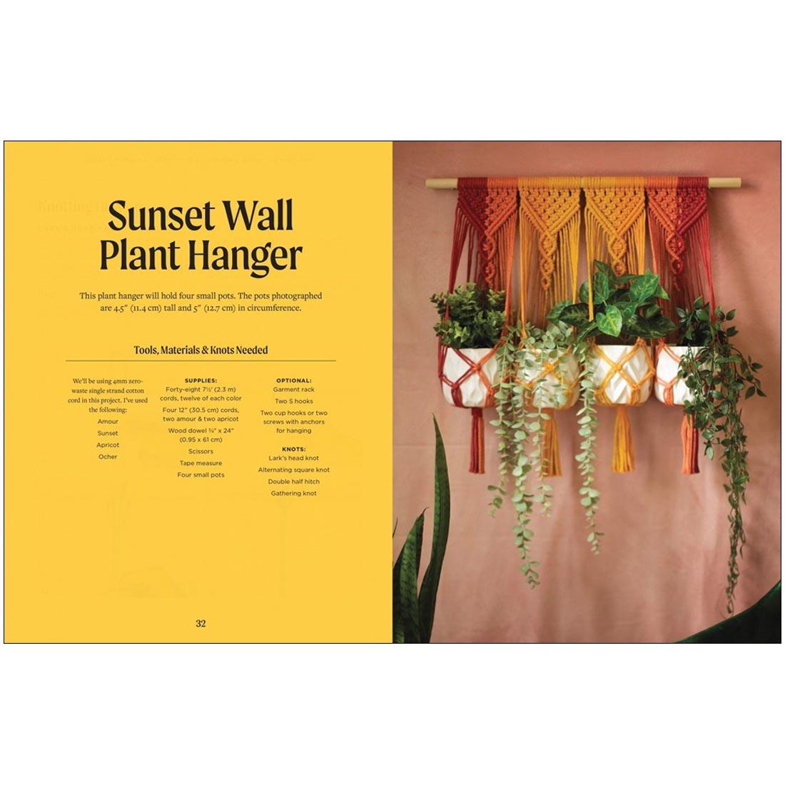 2 pages from the book Sweet Home Macrame: A Beginner's Guide to Macrame