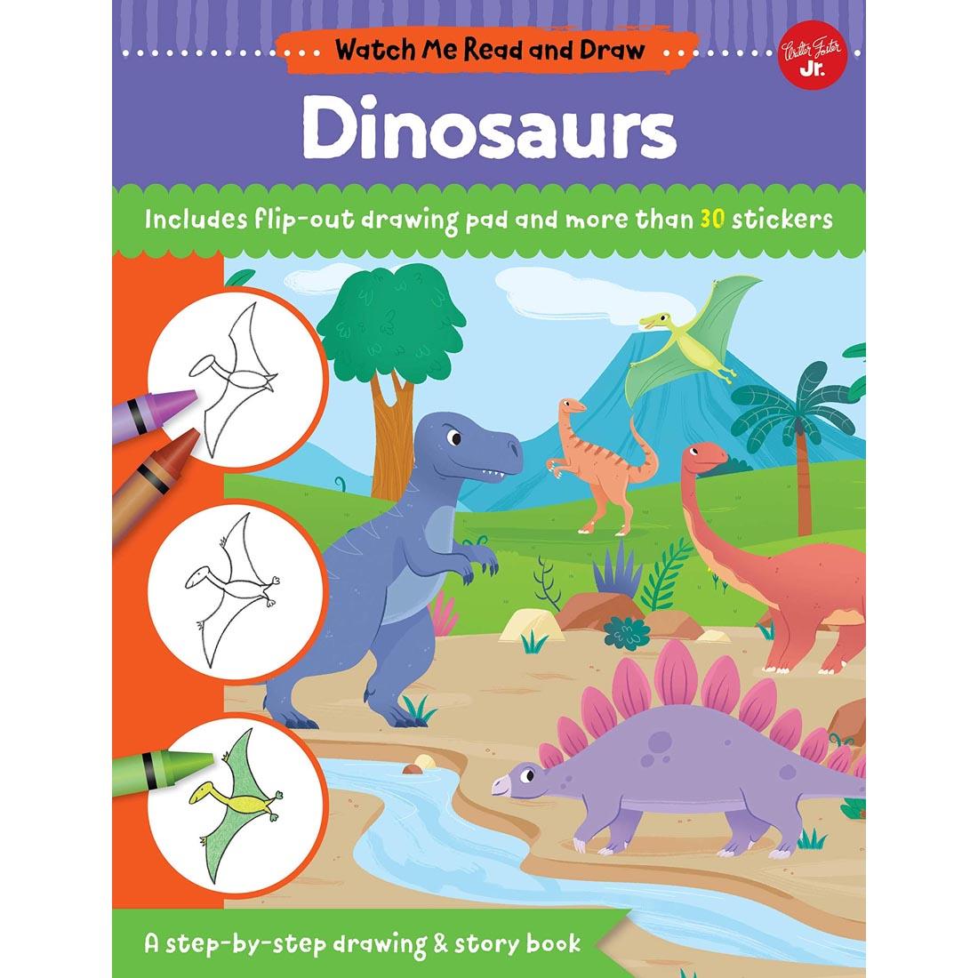 cover of book - Watch Me Read and Draw: Dinosaurs