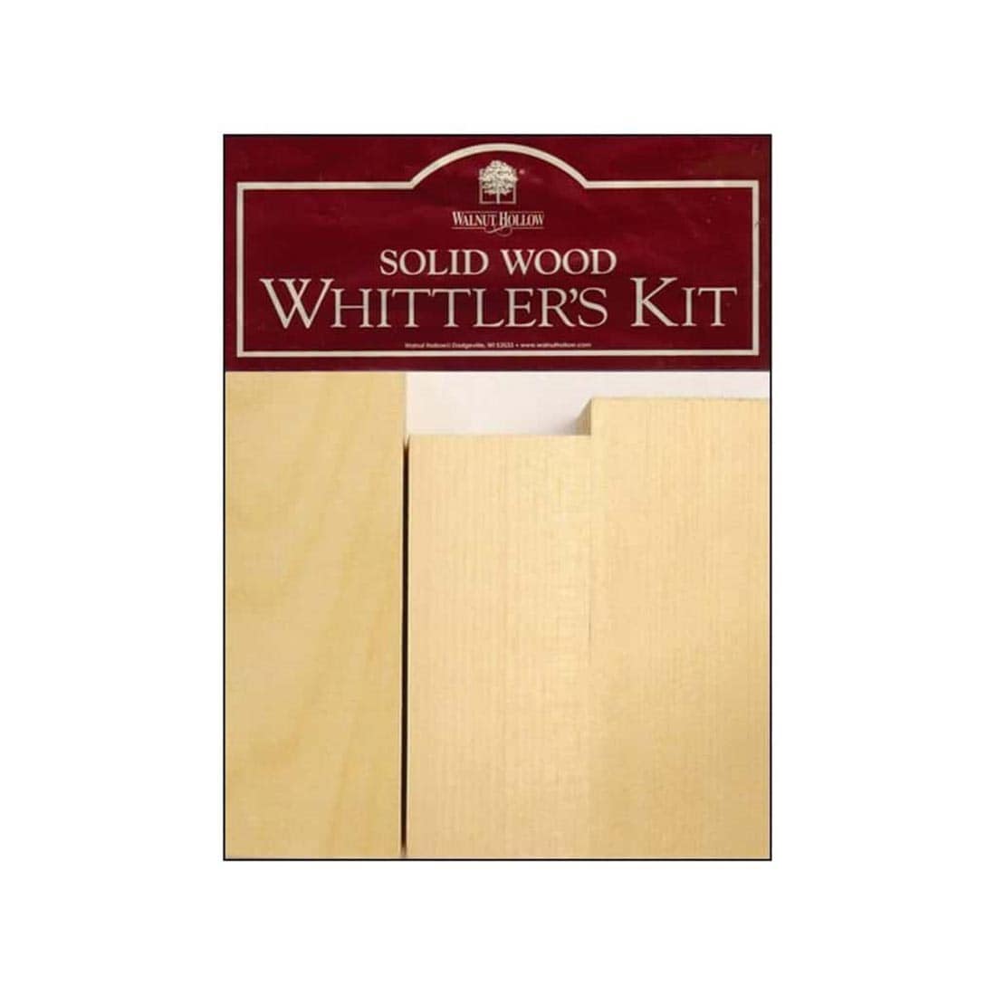 Basswood Whittler's Kit by Walnut Hollow, with 3 solid blocks in various sizes