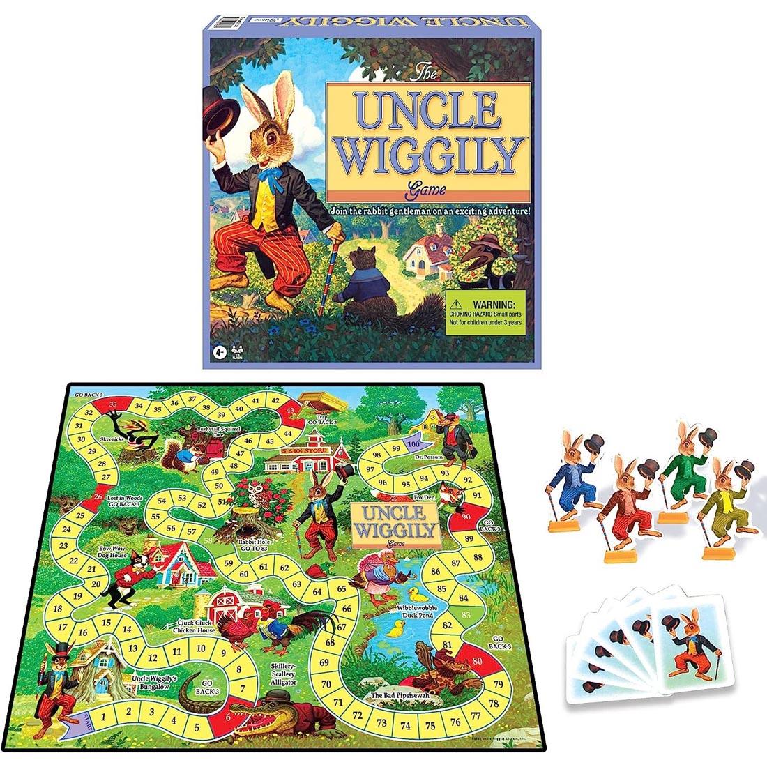 box and contents of Uncle Wiggily Board Game