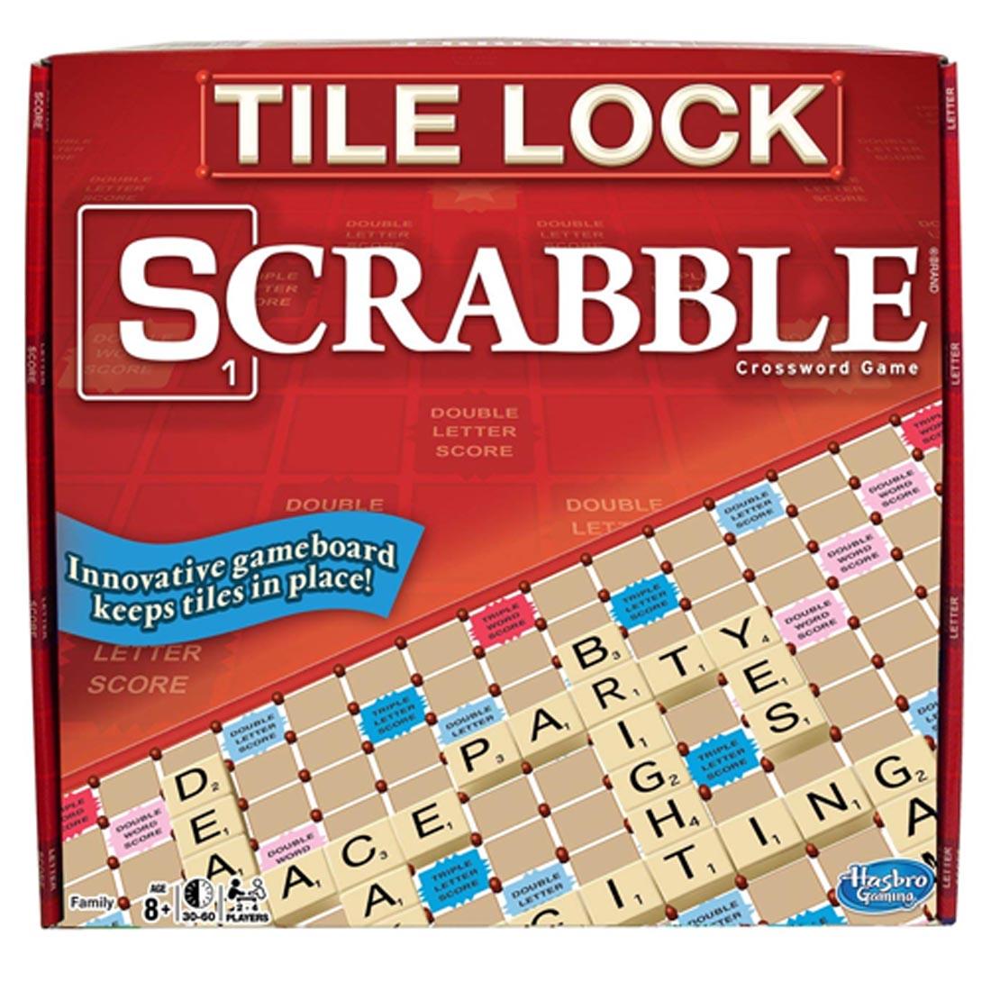 Box cover of Tile Lock Scrabble game