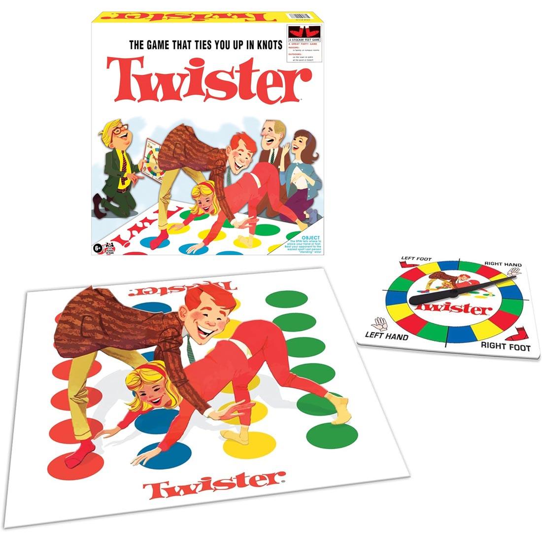 box, mat and spinner from the Classic Twister Game