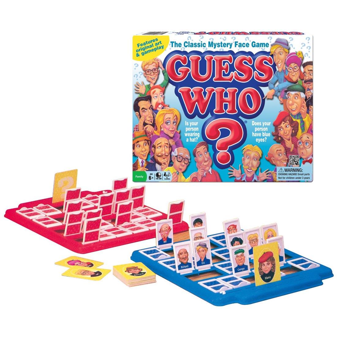 box and contents of Guess Who? Game
