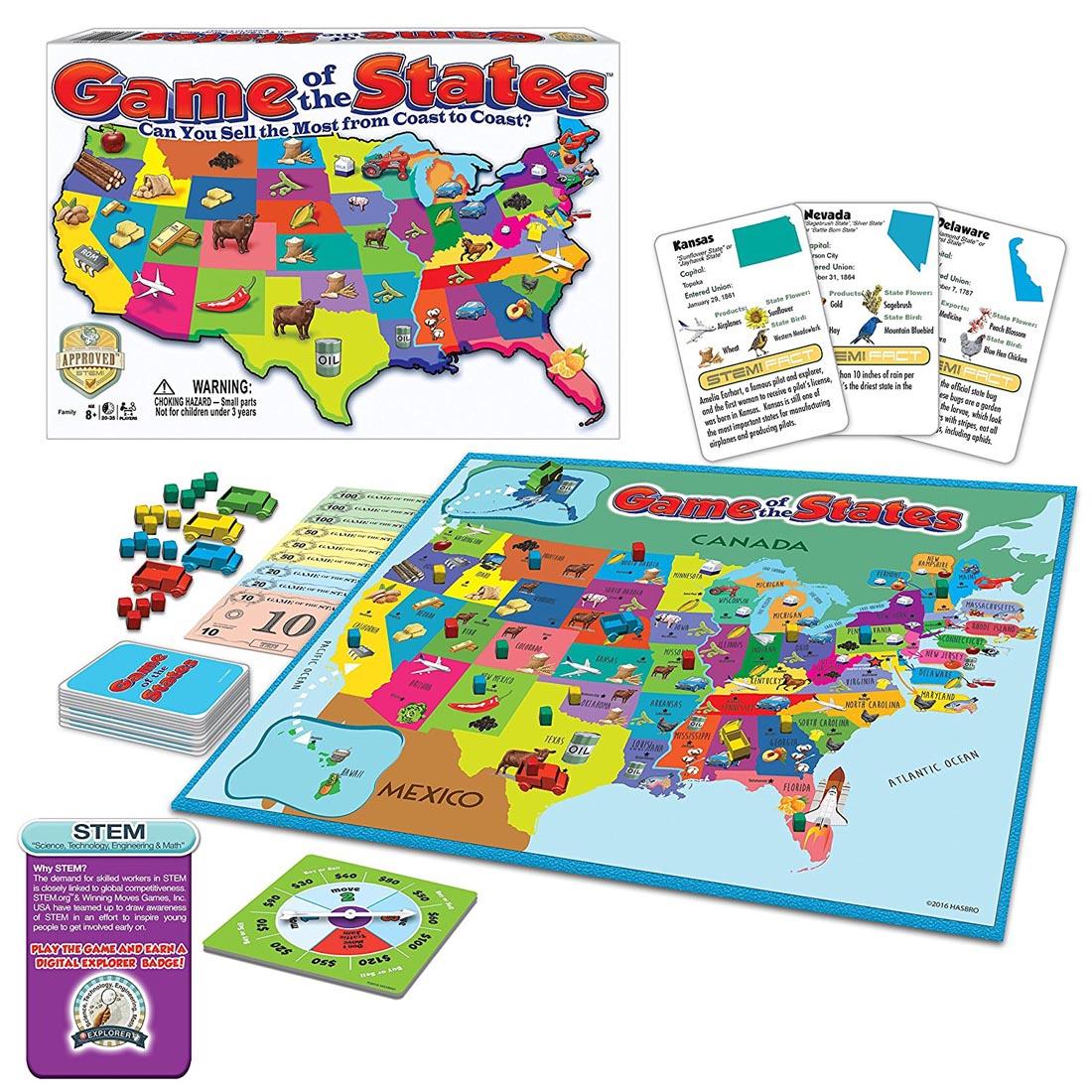 Game of the States, showing box and contents