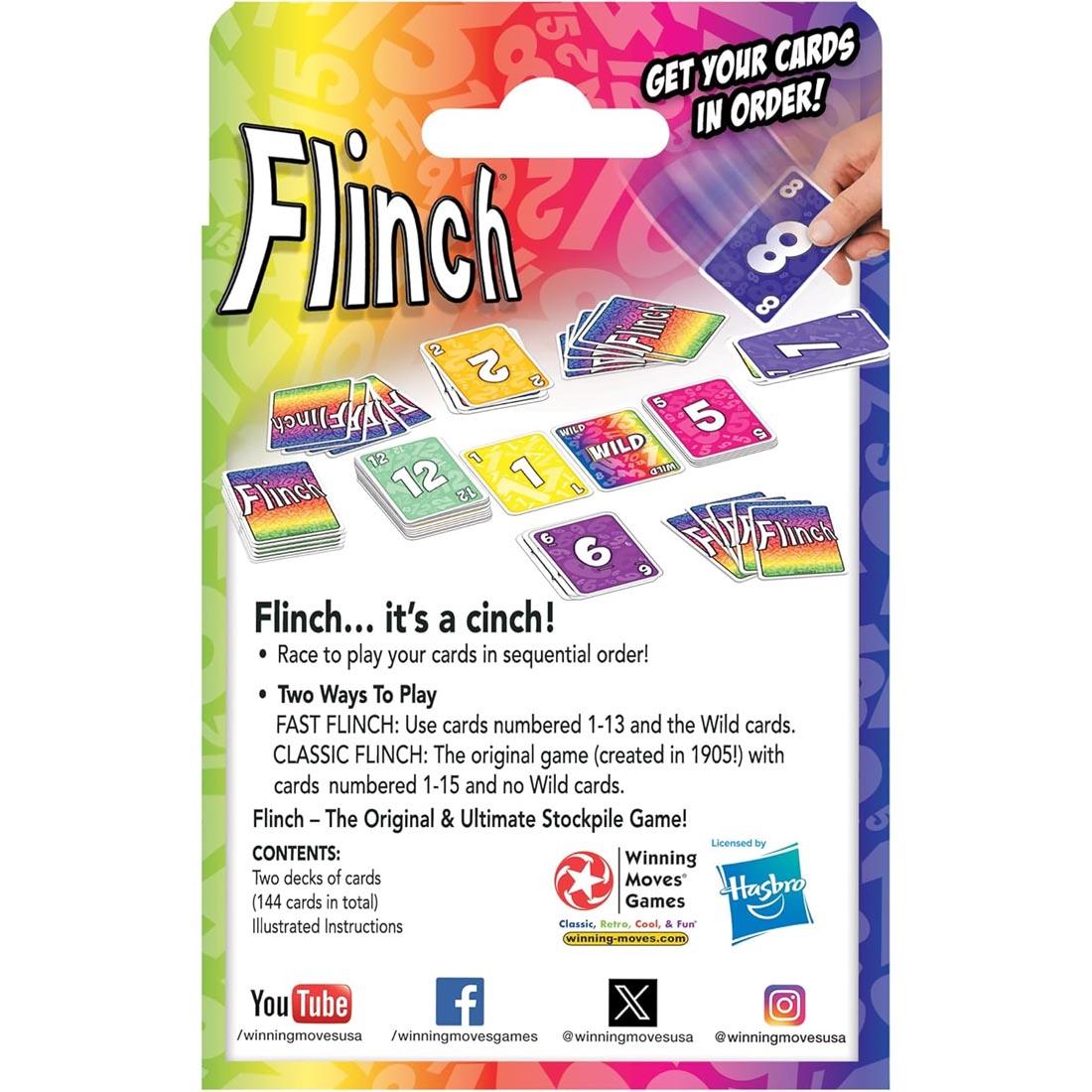 Back package of Flinch card game