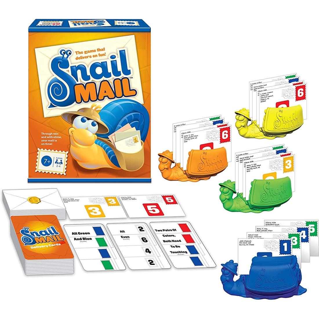 box and contents of Snail Mail Game