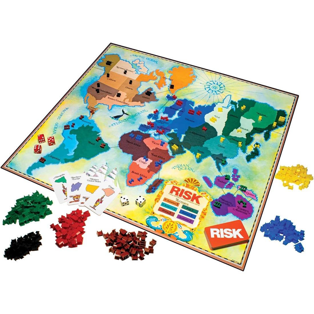 Risk The 1980s Edition Board Game in use