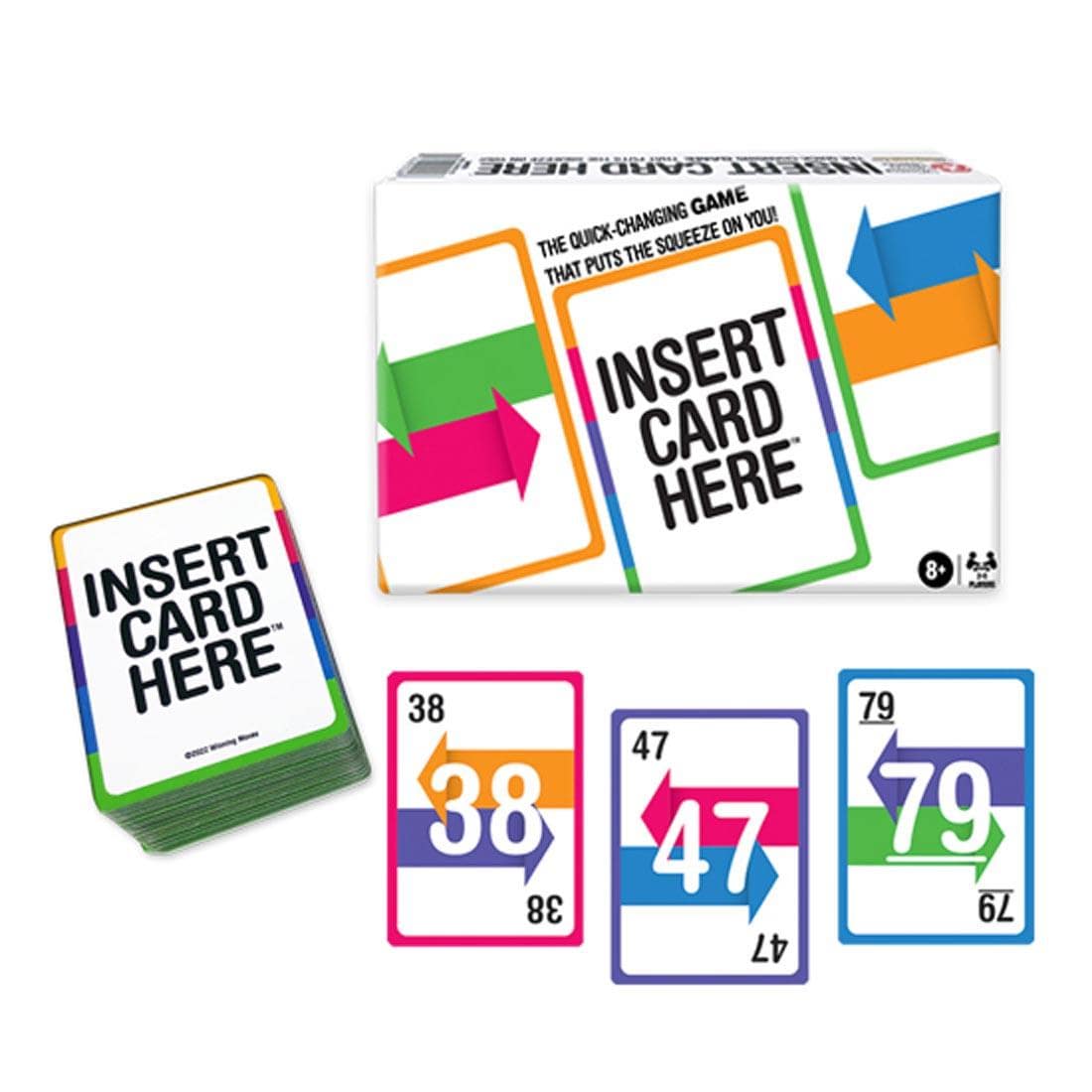 Insert Card Here Game, with several cards shown outside the box