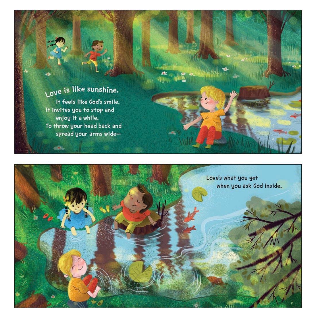 sample pages from God's Love Is Like Sunshine Board Book