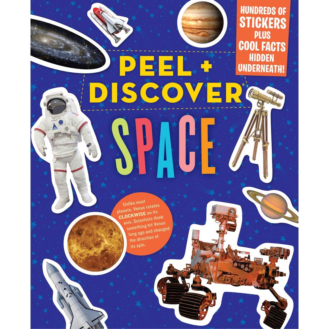 front cover of Peel + Discover Sticker Book: Space book