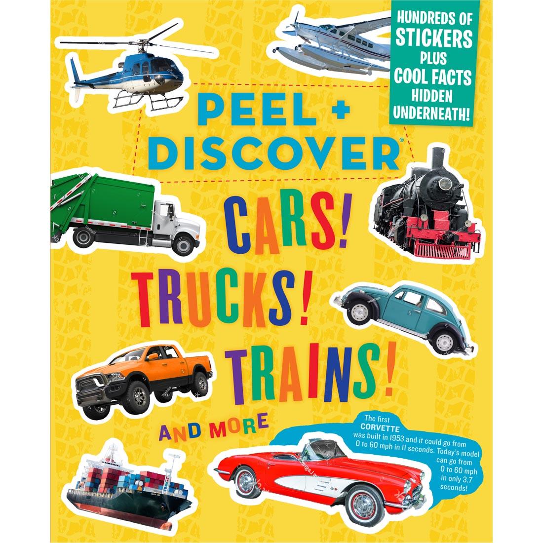 front cover of Peel + Discover Sticker Book: Cars! Trucks! Trains!